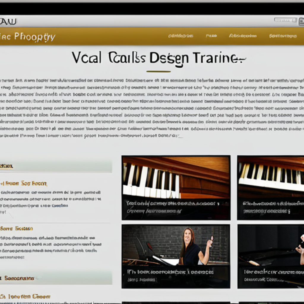 보컬트레이너 마케팅 전략 - Professional Vocal Trainer Website**
"A clean and modern website design showcasing a vocal trainer....