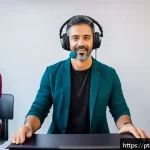 Home 20 보컬트레이너 연봉 - A professional vocal coach in a modern São Paulo music studio, wearing casual smart attire and teach...